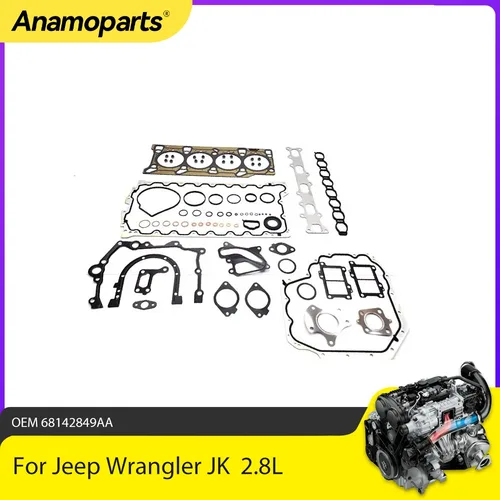 Piezas de motor, juego de juntas de cabezal completo compatible con 2,8 L ENS para Jeep Wrangler JK Chrysler Voyager 2.8L CRD ENS 2011-2018 OEM 68142849 AA
