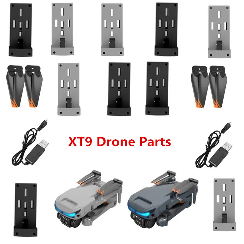 XT9 4K Double Camera Obstacle Avoidance FPV RC Drone Spare Parts 3.7V 1800Mah Battery/USB Charger/Drone Arm/Propeller