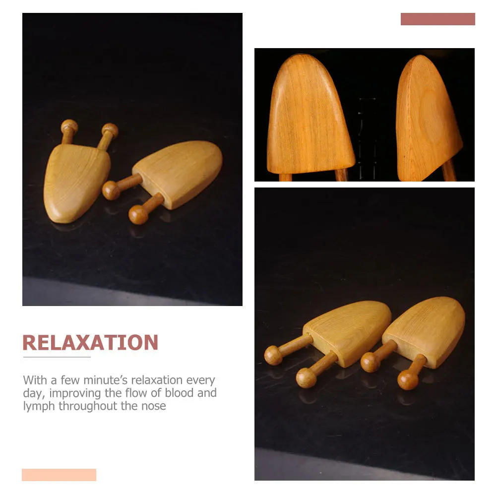 

3pcs Wood Facial Massagers Acupressure Nose Scraping Gua Sha Tools Compact Smooth Skin Hydration Deep Penetration Creams Serums