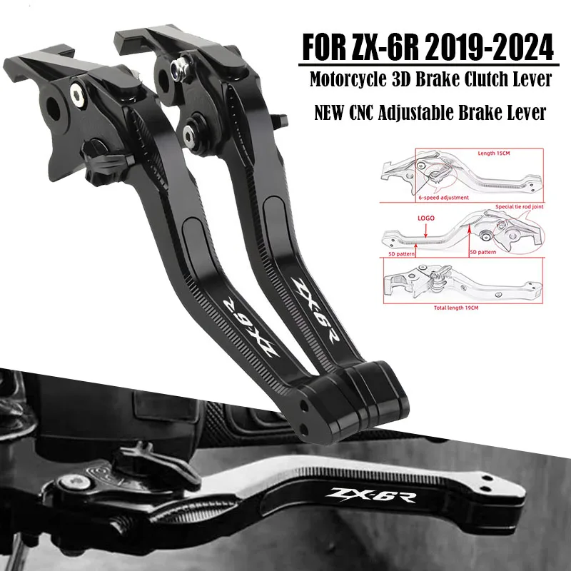 

Motorcycle For NINJA ZX6R ZX 6R 2019 2020 2021 2022 2023 2024 Brake Clutch Levers Handlebar Grips ends ZX-6R Adjustable lever