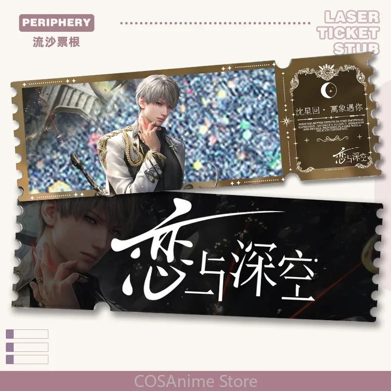 Anime gra miłość i głęboki kosmos Xavier Sylus Zayne Caleb Kawaii Cosplay akrylowe Quicksand bilet Stub stojak na biurko rysunek 2025