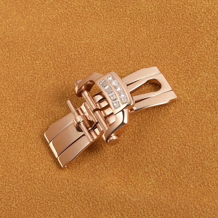 18mm Folding Clasp for PP Patek Philippe Nautilus 5711 5712 5726 Rubber Leather Strap 316 Stainless Steel Butterfly Watch Buckle