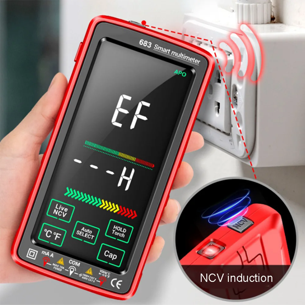 683 FullScreen Digital Multimeter USB Li-battery Charging TouchScreen Multimeter High-precision Intelligent Automatic Range Tool