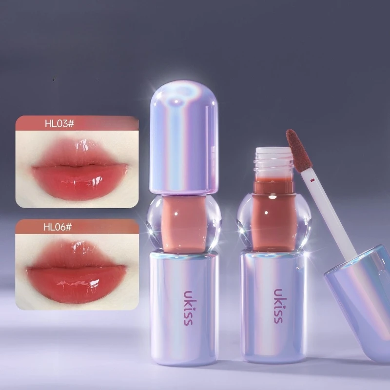 Ukiss Lip Glaze Mirror Water Light Non Stick Cup Moisturizing and Nourishing Glass Dudu Mud Mouth Red Honey Beauty Makeup