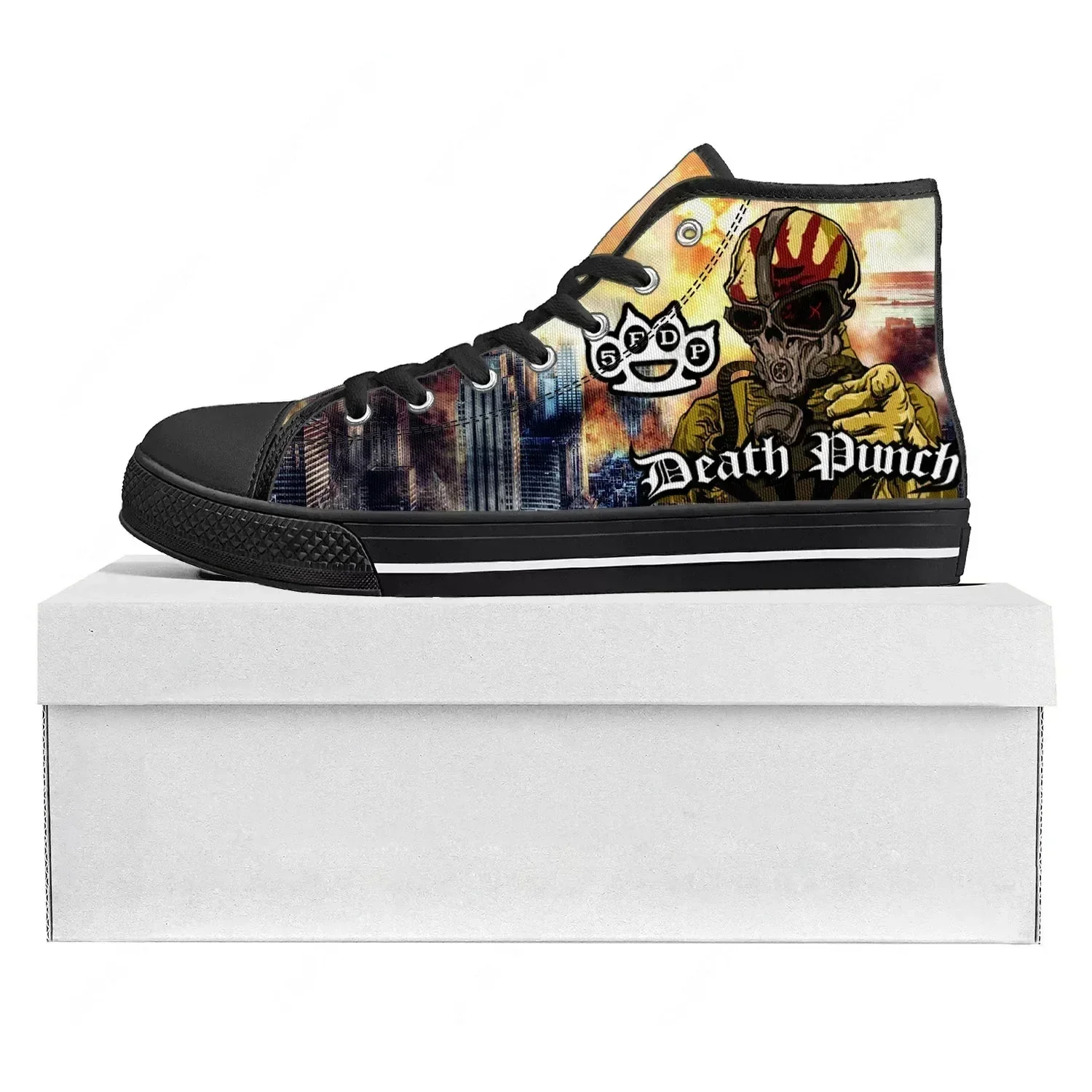 

Кроссовки Five Finger Death Punch Pop High Top высокого качества для мужчин, женщин и подростков, повседневная обувь для пар, индивидуальный дизайн