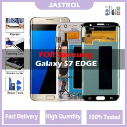 Pantalla LCD AMOLED para Samsung Galaxy S7 Edge, G935, G935F, SM-G935FD, con Marco, táctil, sombra quemada