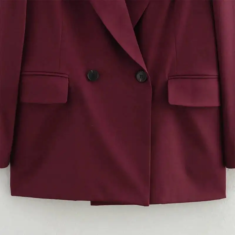 جديد بليزر نسائي للخريف والشتاء عتيق سترة بدلة مزدوجة الصدر للنساء موضة ملابس الشارع الشهير معطف كلاسيكي