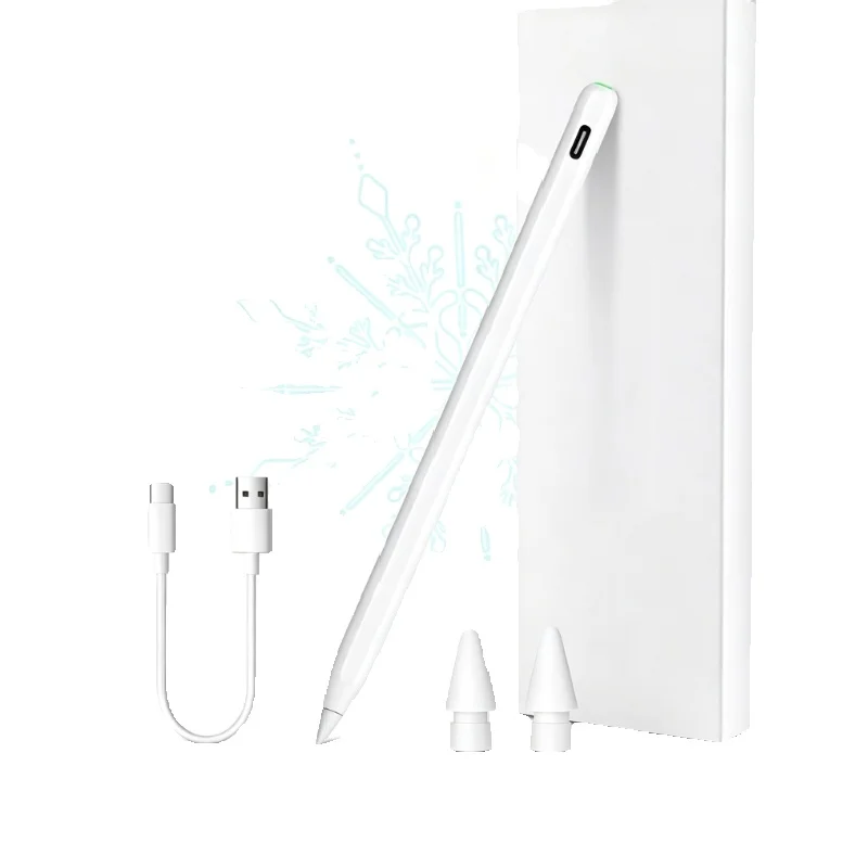 Magnetischer Stylus-Stift für iPad, Handballenerkennung, Neigungsempfindlichkeit, USB-C wiederaufladbarer aktiver Stift zum Schreiben und Skizzieren