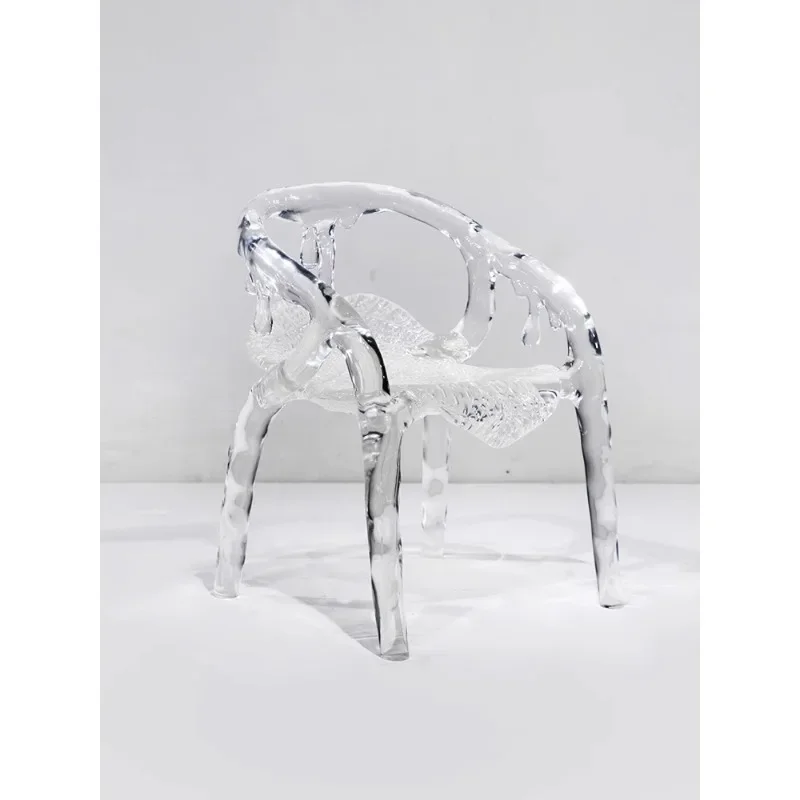 Water drop chair designer light luxury high-grade transparent resin dining  clubhouse villa living room tea table