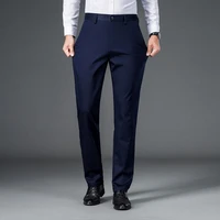 Men's lightweight business casual pants with micro elasticitymen's quick drying pantsnew straight leg office black deep bluepant 3