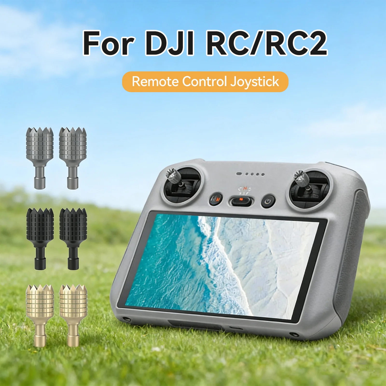 Replacement Joystick for DJI RC-N1/RC-N2/RC-N3/RC/RC 2/RC Pro, Anti-Slip Precision Control Upgrade, Extended/Mushroom/Concave