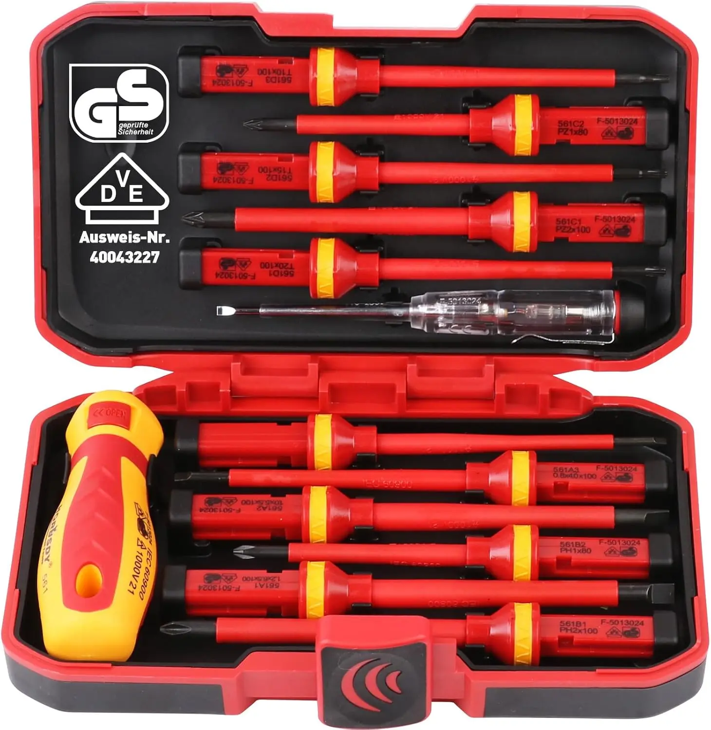 

13-Piece Insulated Electrician Screwdriver Set - VDE & GS Certified, CRV Steel Magnetic Tips, 1000V Safe