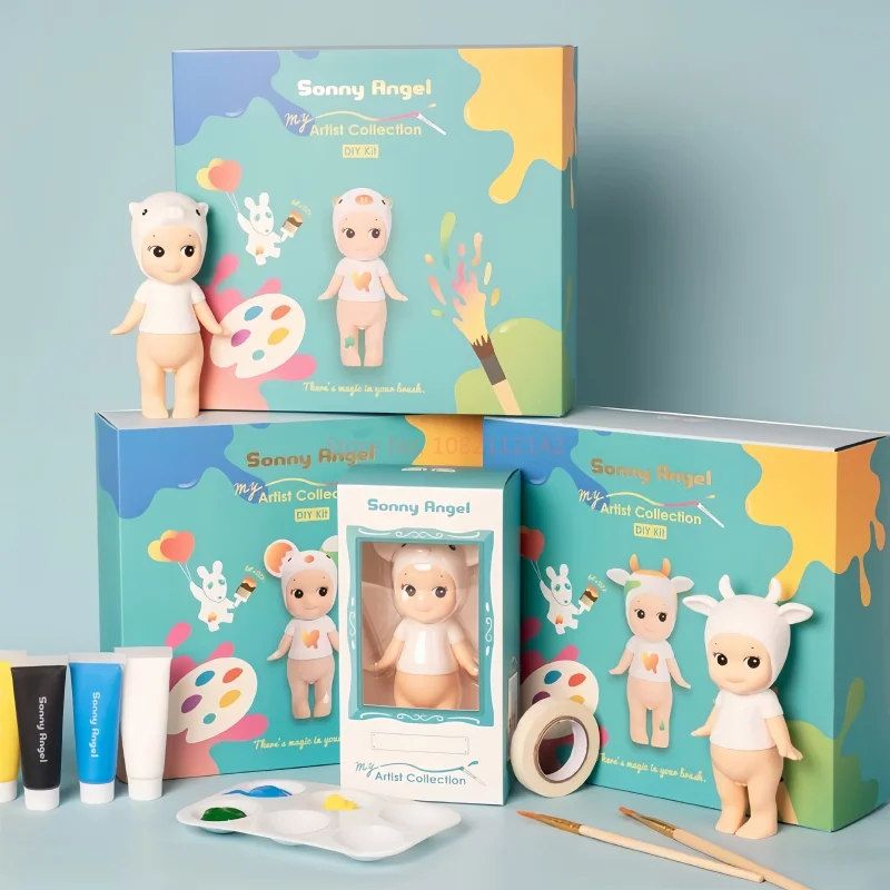 

New Hot Original Sonny Angel Japan AC-DIY Self-Painted Doll Set Blind Box Figure Desktop Decoration Ornament Birthday Gift Toy