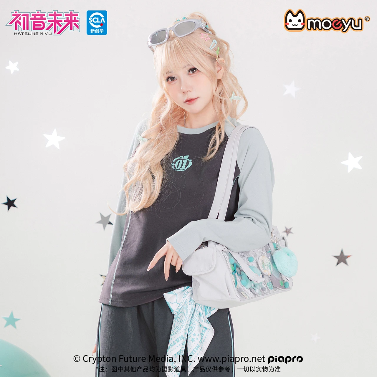 Moeyu Hatsune Miku T-Shirt Women‘s’ t-Shirt Top Tee Vocaloid Cosplay Full Sleeve T Shirt  O-neck Casual Costume Anime Clothing