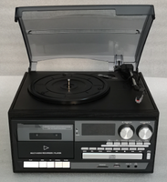 Vintage All In 1 Vinyl Turntable Player Radio AM FM Record Player 3 Speed Turntable With Built-in Speakers Bluetooth