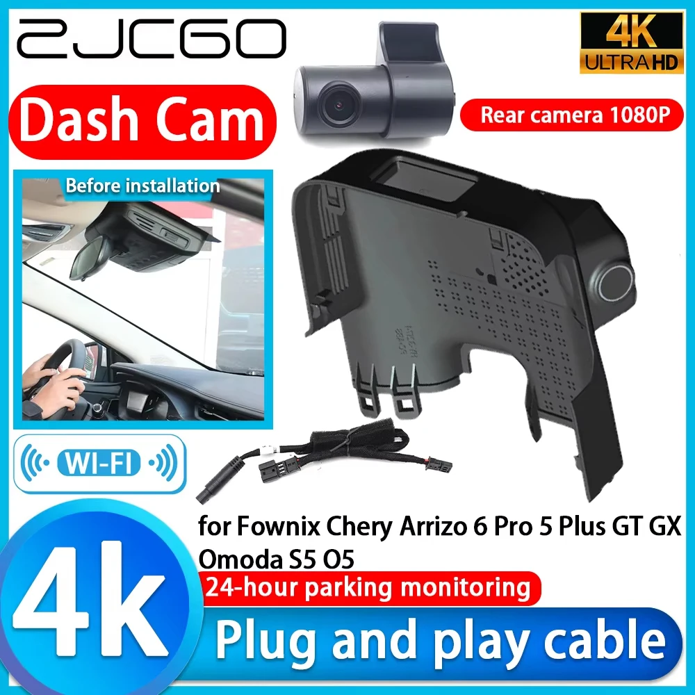 

for Fownix Chery Arrizo 6 Pro 5 Plus GT GX Omoda S5 O5 Wifi 4K DVR Dash Cam Camera Sony Lens Night Vision Video Recorder Monitor