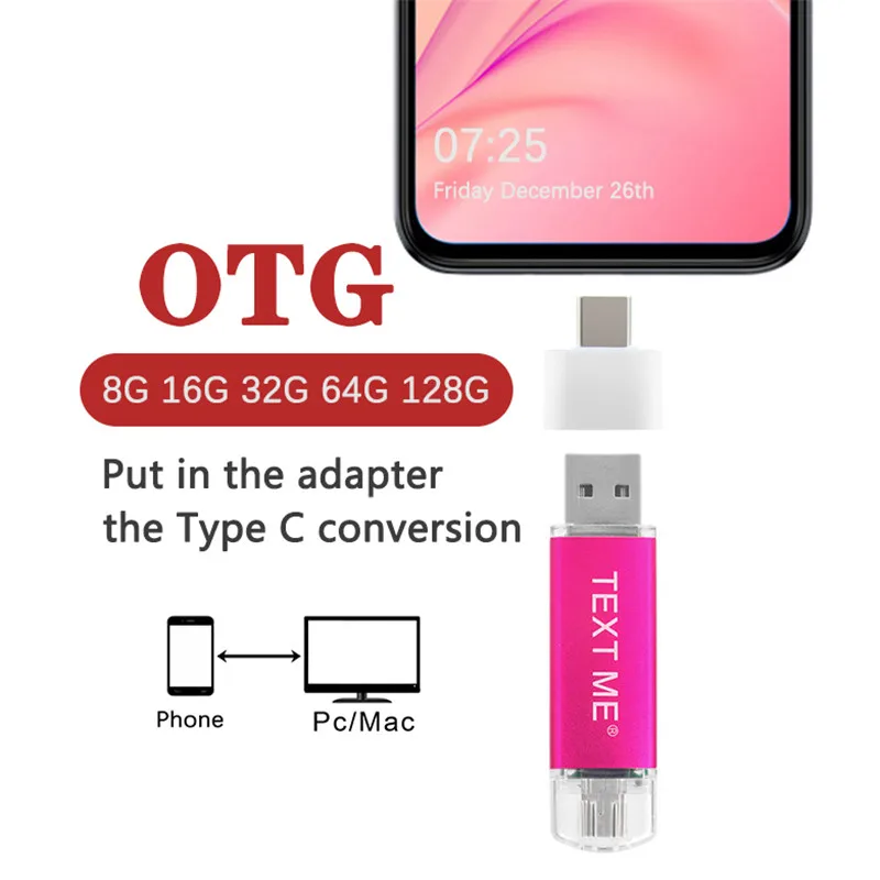 TEXT MIR freies nach maß LOGO Pen Drive Usb-Stick 8GB 16GB 64GB 128GB OTG smart Telefon Cle Usb Stick 2,0 32GB-Stick