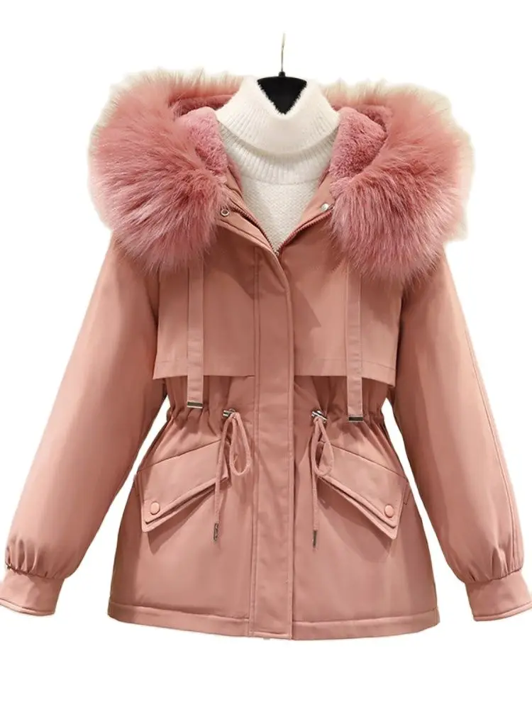 

Parkas Jackets 2023 New Winter Jacket Women Parkas Fashion Long Tops Coat Warm and Thick Cotton Coat Jacket Office Lady Pockets