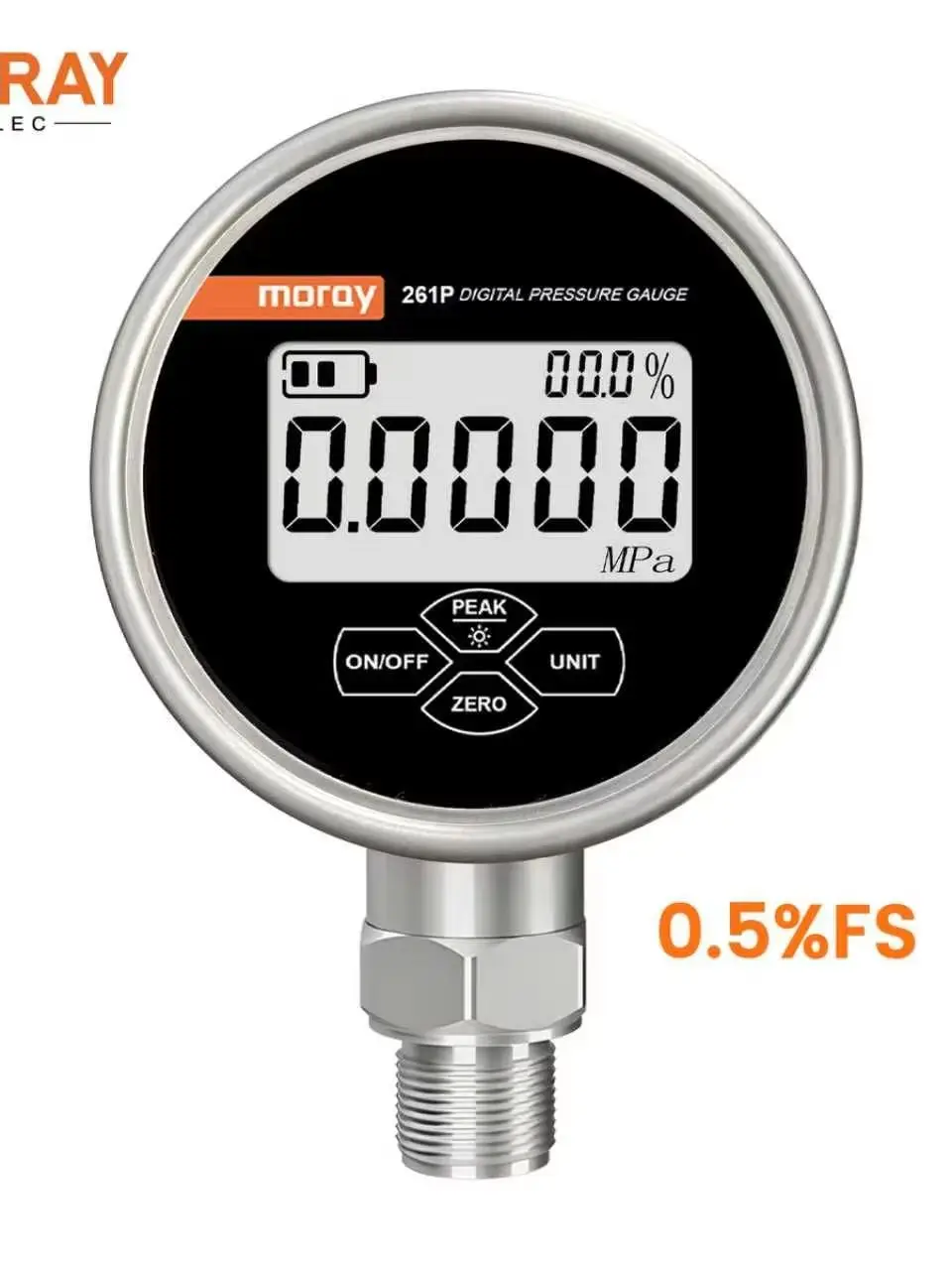 

Moray LCD Display 304 Stainless Steel High Pressure Manometer Mini Digital Pressure Gauge High Accuracy ME261P