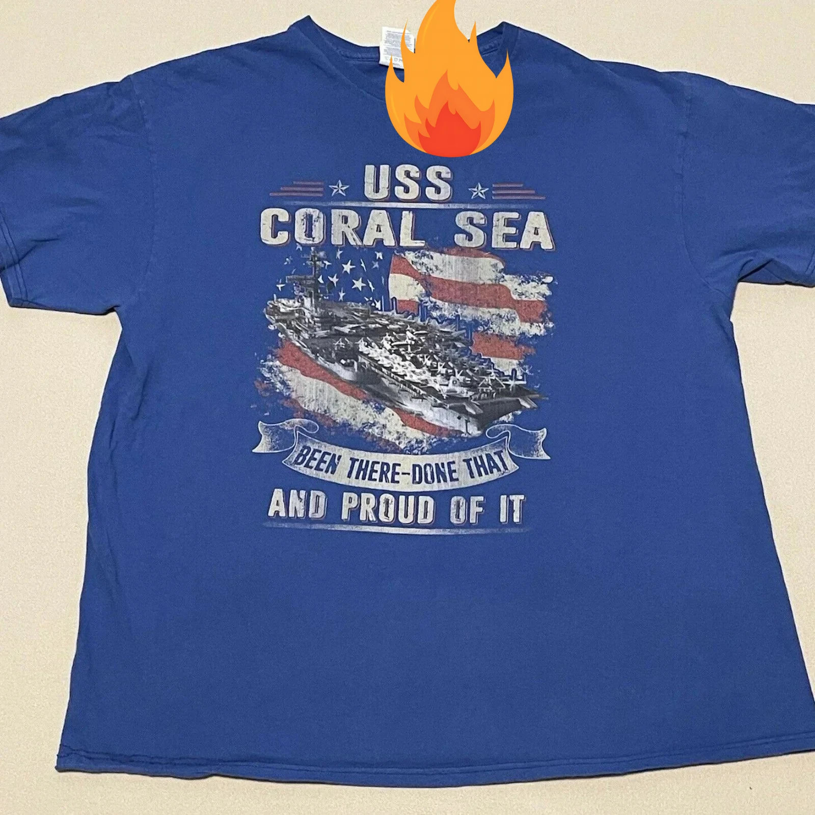 USS Coral Sea Blue Naval Military Aircraft Carrier New 100% Cotton Short Sleeve O-Neck T-shirt Casual Mens Top