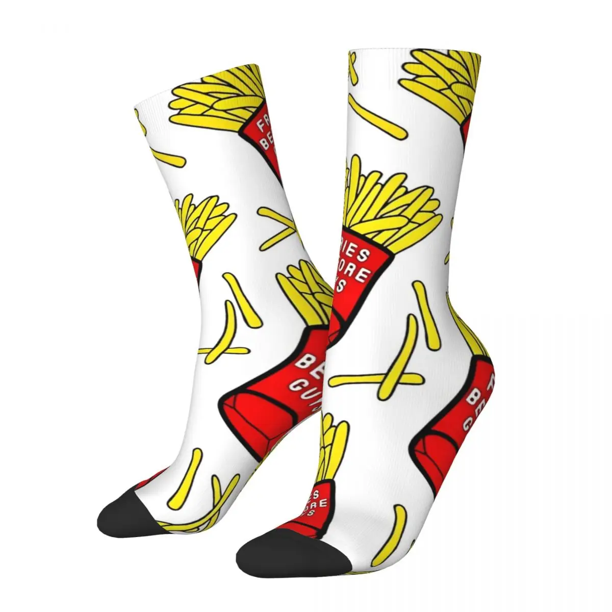 Winter Warm Harajuku Unisex Fries Before Guys Socks Foodie Girl Power Fast Food Breathable Middle Tube Socks