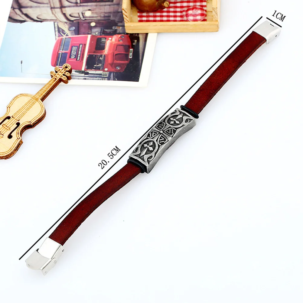 سوار رجالي بني عتيق من الفولاذ المقاوم للصدأ بإبزيم معظم مقاسات المعصم هدية للرجال سوار الإسورة #2