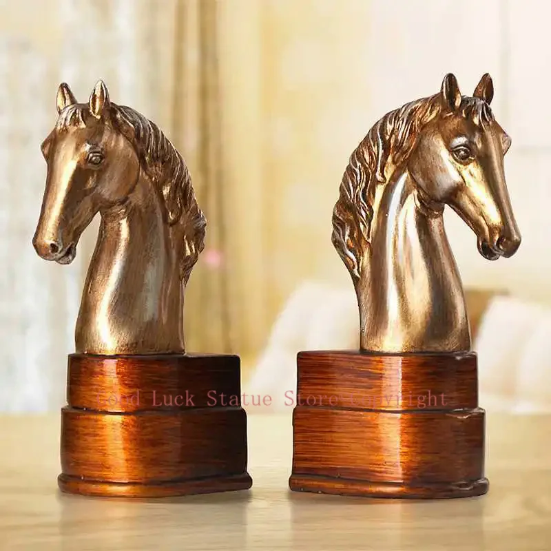 GOOD Ornament ART # TOP COOL HOME Shop company office Desk Living room decoration Success horse Book holder statue