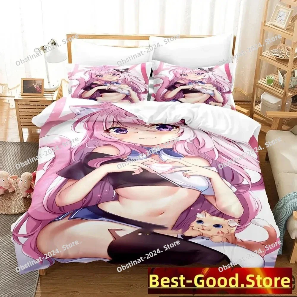 

Anime Nyatasha Nyanners Printed Bed Set Duvet Cover Pillowcase Bedding Set Bed Linen Sheet Quilt Cover Full Queen King Size
