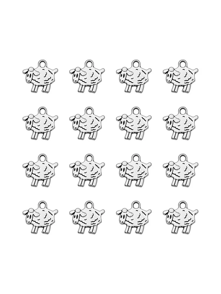 40 sztuk/partia-15x15mm antyczne posrebrzane owce zwierzęta Charms jezus wisiorek dla DIY bransoletka akcesoria tworzenia biżuterii akcesoria — zdjęcie 2