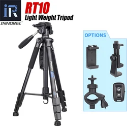 INNOREL RT10 Camera Tripod Lightweight Aluminum Professional Stand with Phone Holder for DSLR Cellphone DV Gopro Fill-in Light