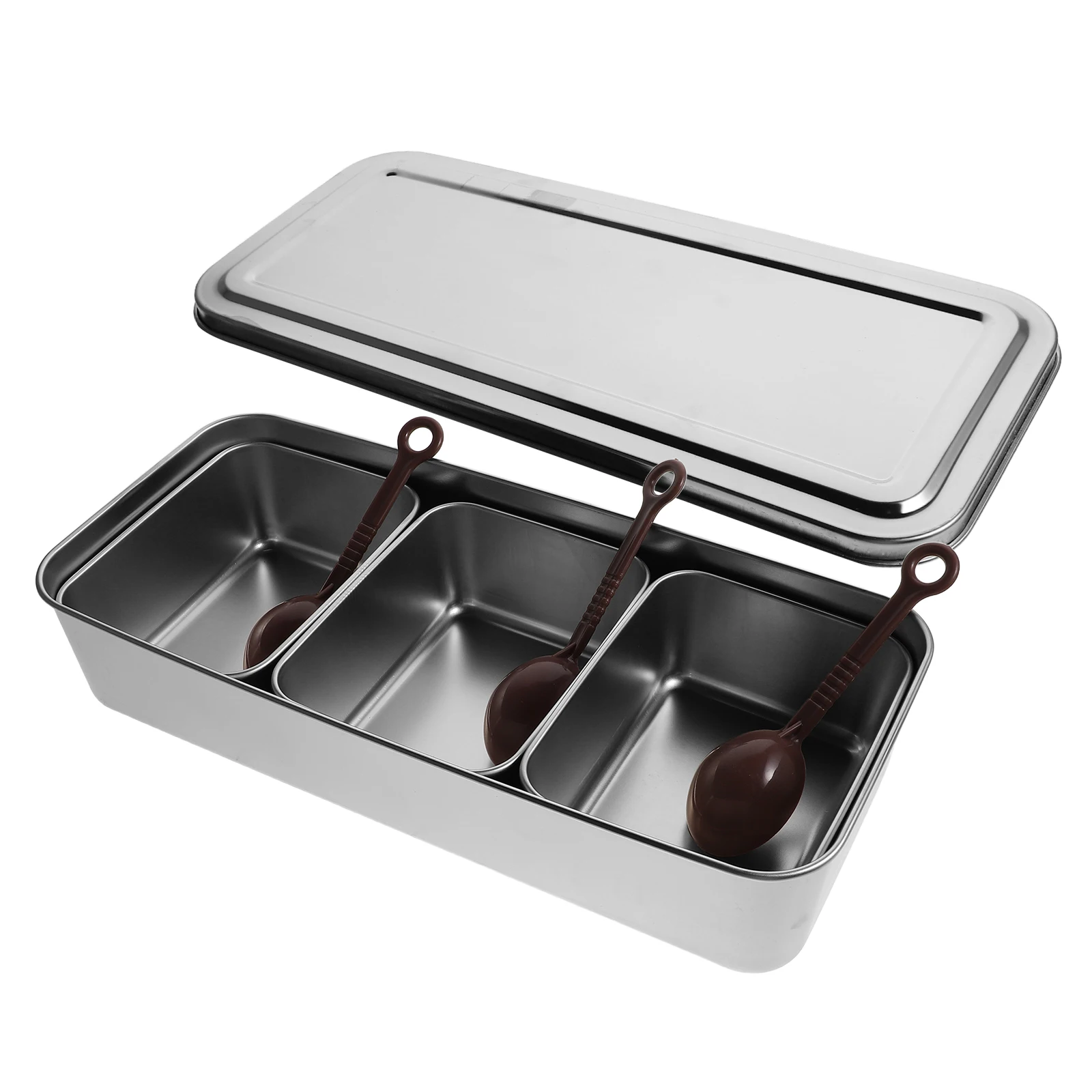 

Seasoning Box Set Stainless Steel Jars Condiments Containers Kitchen Spice Holder Small with Lids