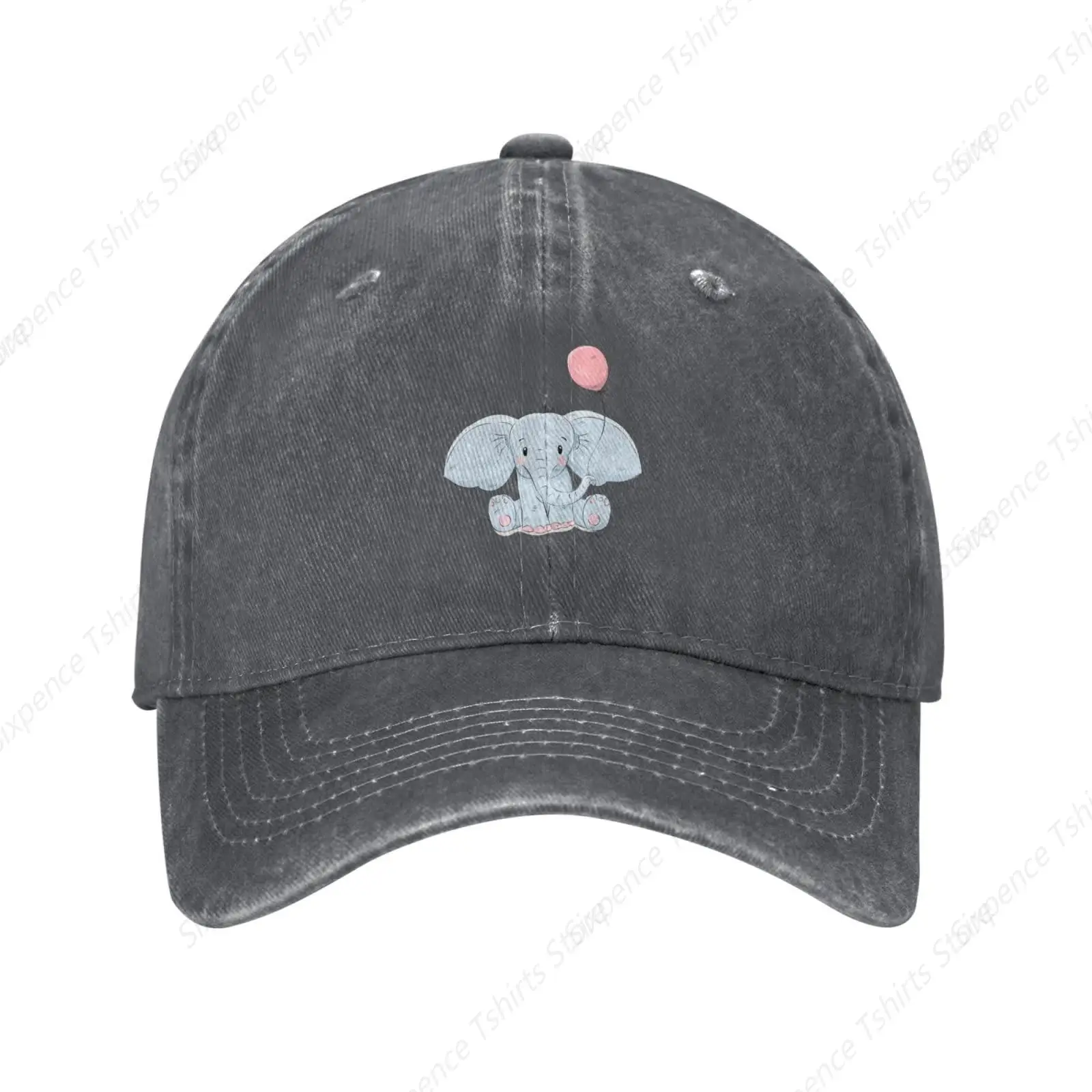 Hand Painted Cute Little Elephant Baseball Cap for Men Women Vintage Trucker Hat Golf Hats Dad Hat Natural