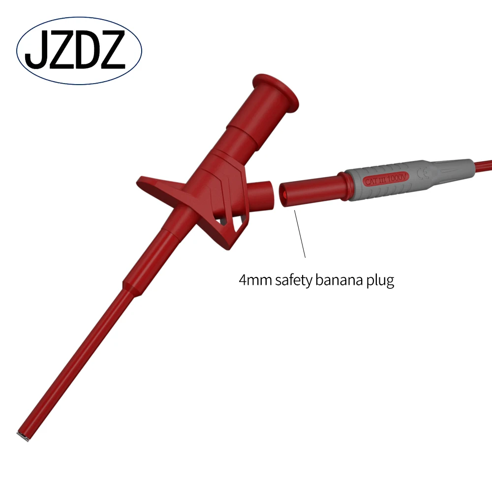 JZDZ Quick Test Hook Clip Professional Insulated High Voltage Flexible Testing Probe 4mm Banana Socket J.30021