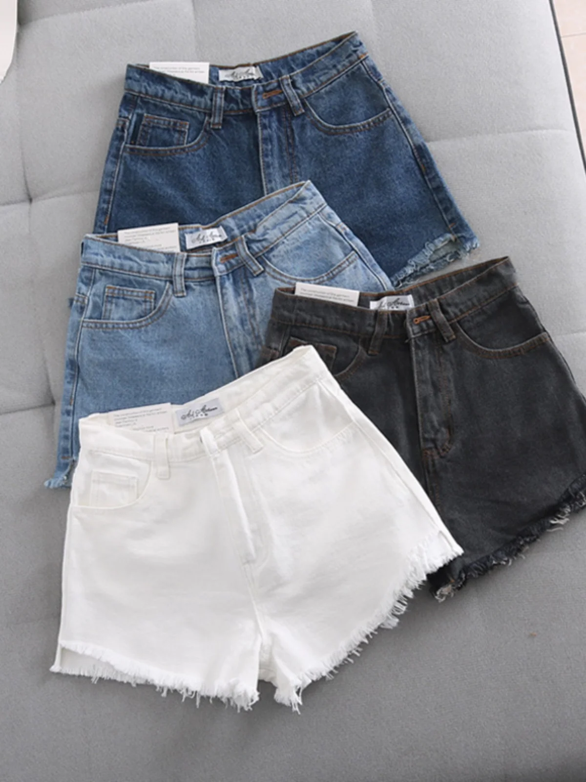 

Джинсовые брюки трапециевидной формы с высокой талией, женские летние утягивающие широкие брюки, шорты для танцев, модные темно-синие джинсовые ткани