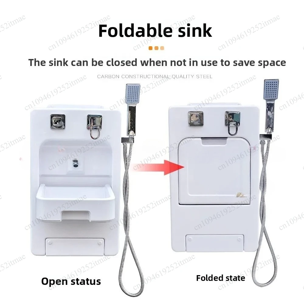 RV Folding Bathroom Sink Cabinet, 2‑in‑1 for Face Washing & Shower Use, Space‑Saving RV Bathroom Fixture view 3