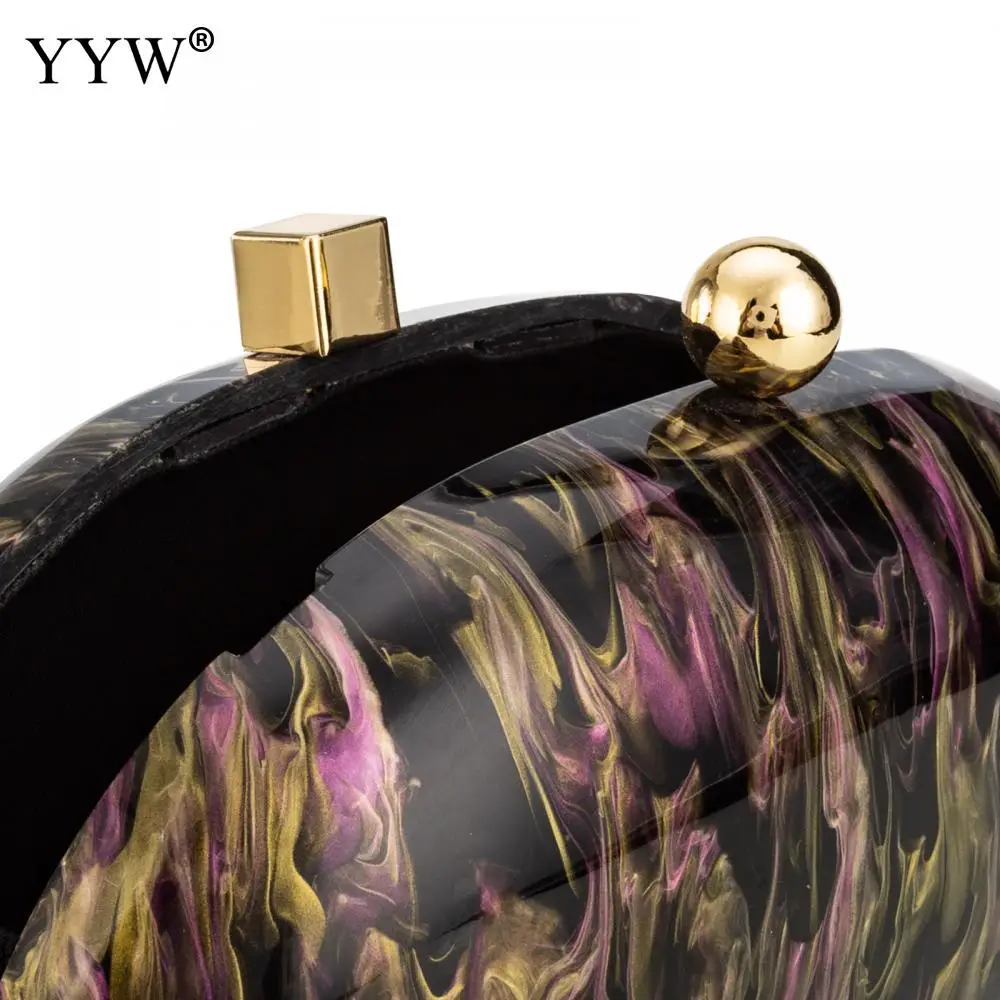 Women Acrylic Purple Clutch Bags Evening Wedding Party Luxury Designer Handbag Crossbody Shoulder Bag And Small Messenger Purse