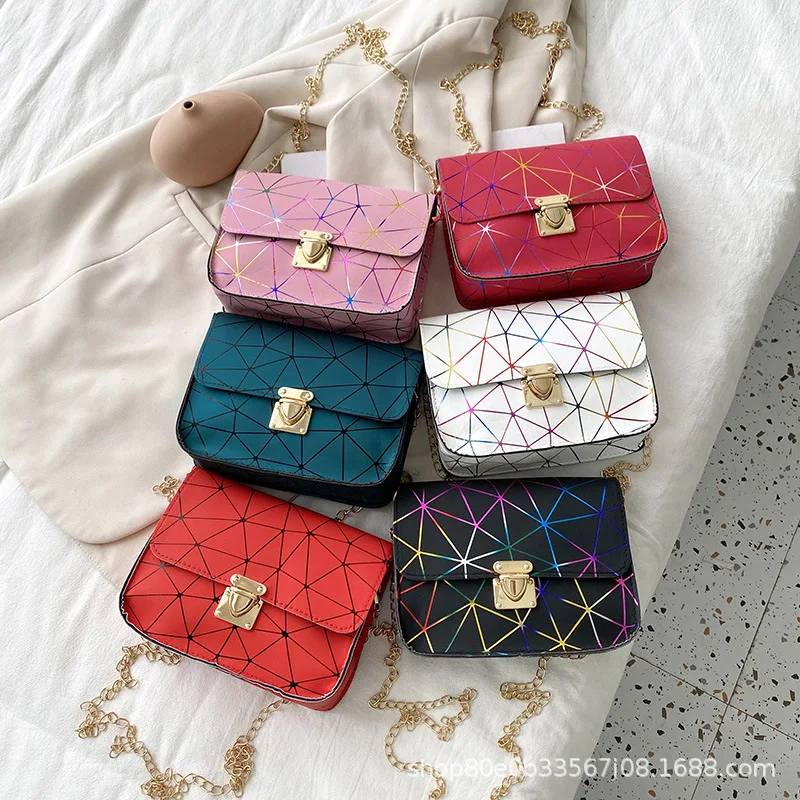 Colorful small square bag 2024women bags fashion foreign trade women's Korean version women's shoulder women's bag