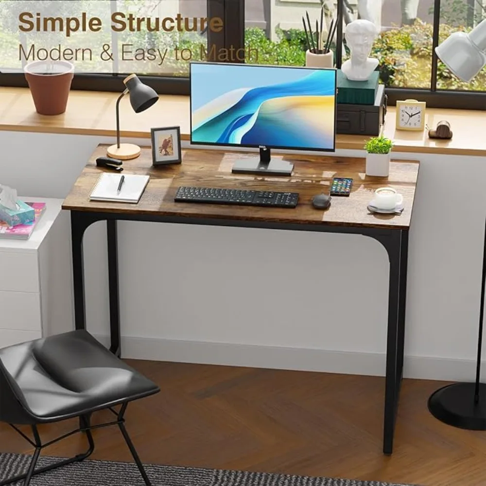 

Computer Desk 40'', ern Writing Desk, Simple Study Table, Industrial Oice Desk, Sturdy Laptop Table or Home Oice, Vintage