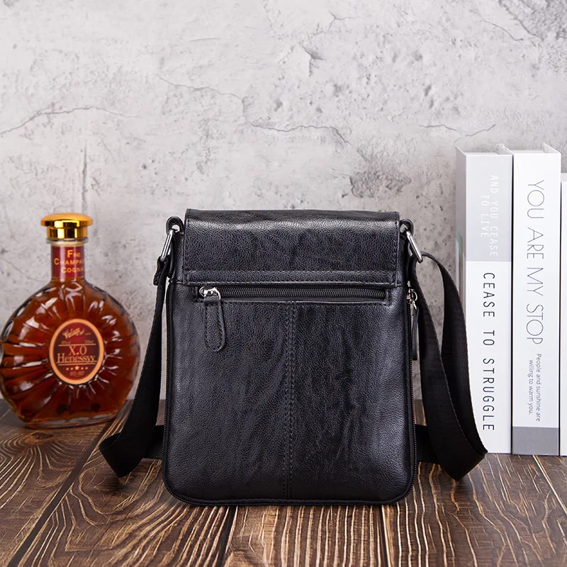 Men's Leather Messenger Bag Shoulder Crossbody Backpack Bags Purse for Women Vintage Anti-Theft Waterproof Casual Sling Bags