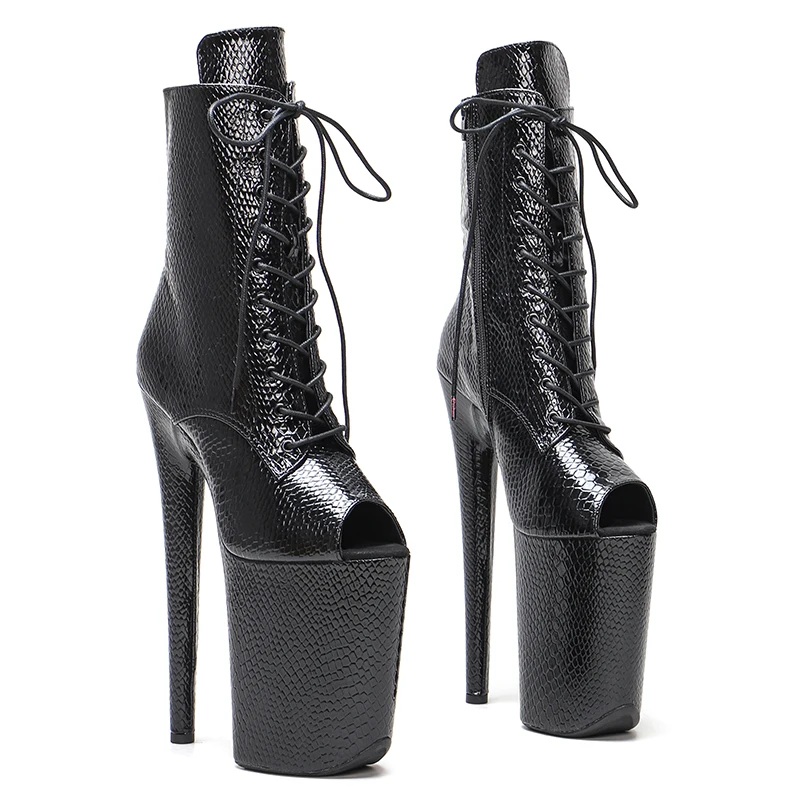 

Leecabe 23CM/9inches Ankle Boots Sexy Fetish Stripper Shoes Women Pole Dance Models Catwalk Show High Heels boot 3B