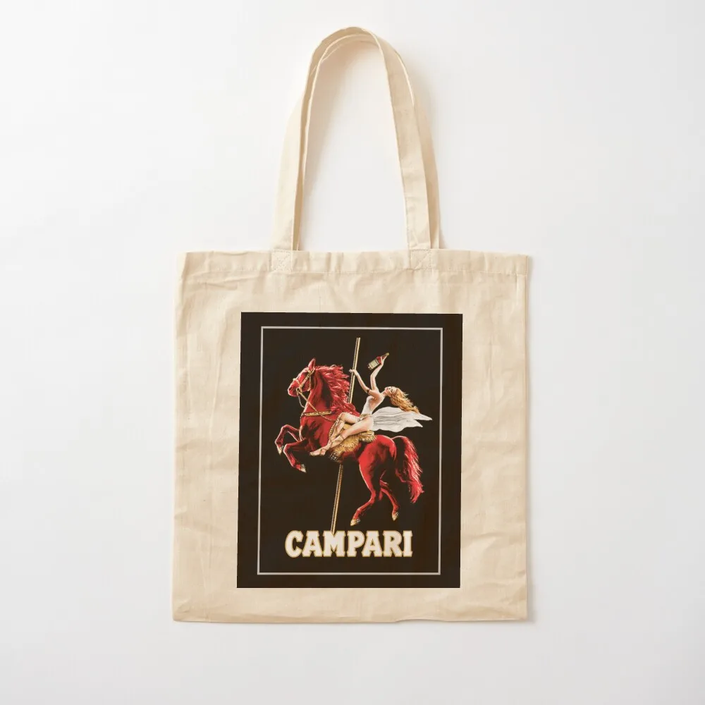 

Vintage Campari Wine and Liquor Spirits Red Horse Art Print Tote Bag shopping bag Canvas bag for women Canvas Tote