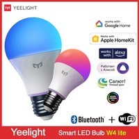 Yeelight Smart LED Bulb W4 Lite E27 BLE+WIFI 800lm 8W 2700-6500K Remote control Smart home Works on Homekit, Google, Alexa