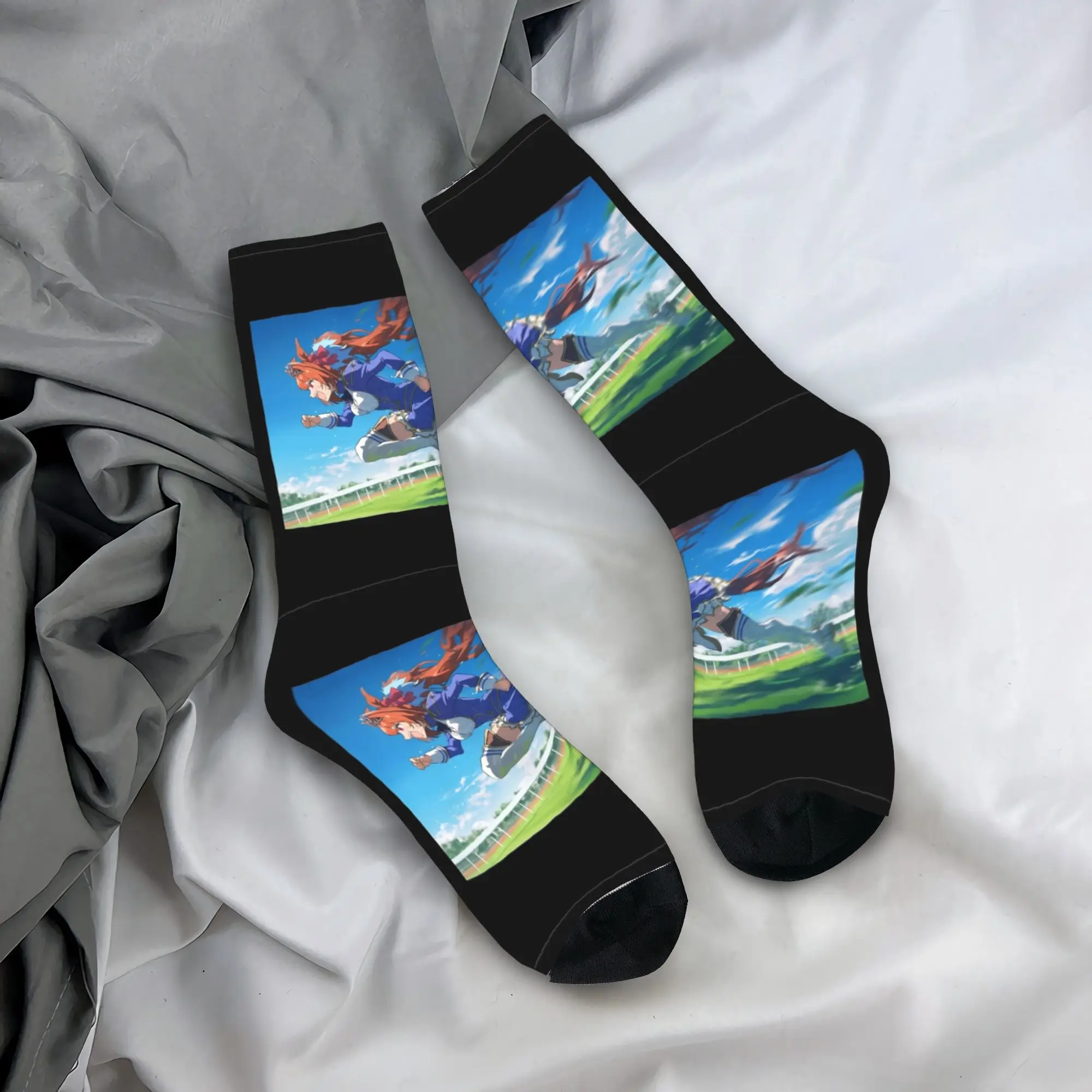 

Uma Musume Socks Anti-Slip Stockings Men's Warm Soft Outdoor Socks Winter Funny Design Socks