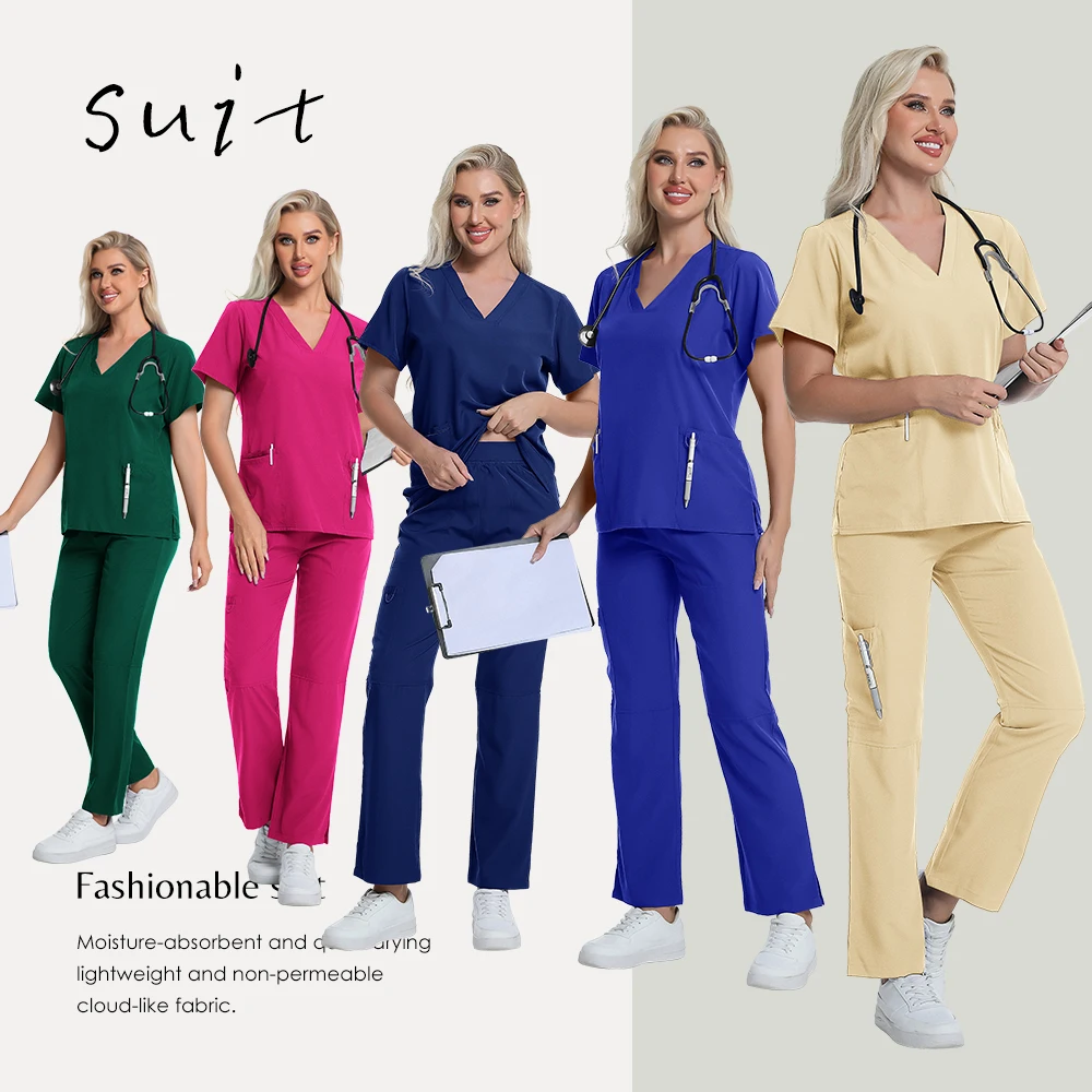 Wielokolorowy strój medyczny męski, kombinezon chirurgiczny, zestaw medyczny, uniform dla lekarza, uniform dla pielęgniarki stomatologicznej, uniform dla pielęgniarki w szpitalu dla zwierząt, uniform dla pielęgniarki w salonie kosmetycznym, hurtownia.