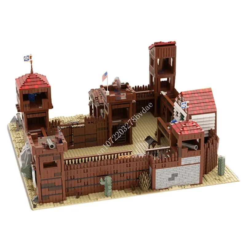 3884PCS Western Fort "Legoredo" Modular MOC Creative Street Viewชุดบล็อกอาคารสถาปัตยกรรมDIYประกอบของเล่นของขวัญ