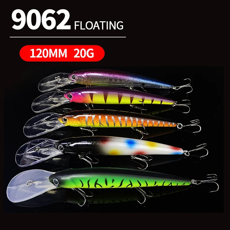 

120mm 20g Slim Minnow Fishing Lures Floating Trolling Twitch Wobbler for Pike Swimbait Artificial Hard Bait Jerkbait Equipment