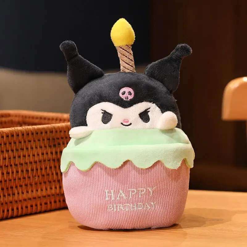 Kawaii Cute Plush Toy Kurome Cake-shaped Doll That Lights Up and Sings Kirby Birthday Cake Doll Children's Birthday Gift