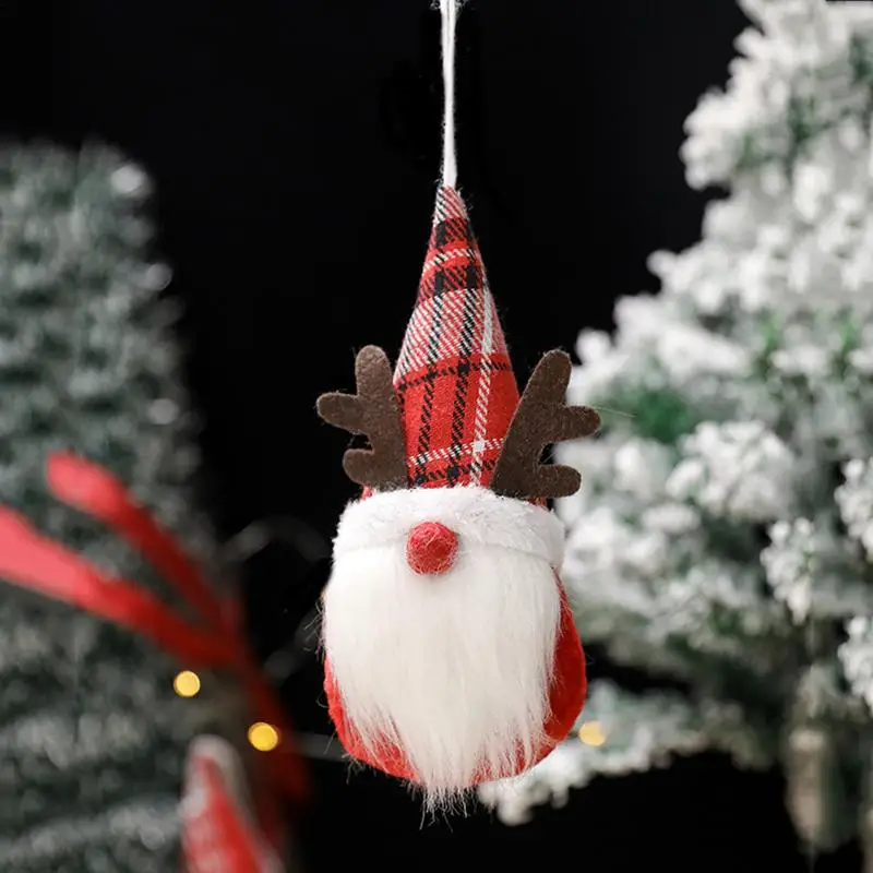 Zwerg-Weihnachtsbaumschmuck, Plüsch, gesichtslos, skandinavischer Weihnachtsmann, Heim-Tischdekoration, handgefertigte schwedische Tomte-Ornamente für Wände