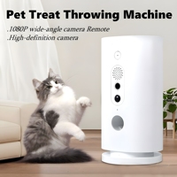 Intelligent Pet Snack Feeder 300ml Large Capacity Full HD Camera with WiFi Remote 2 Way Audio Cat Dog Treat Tossing Dispenser