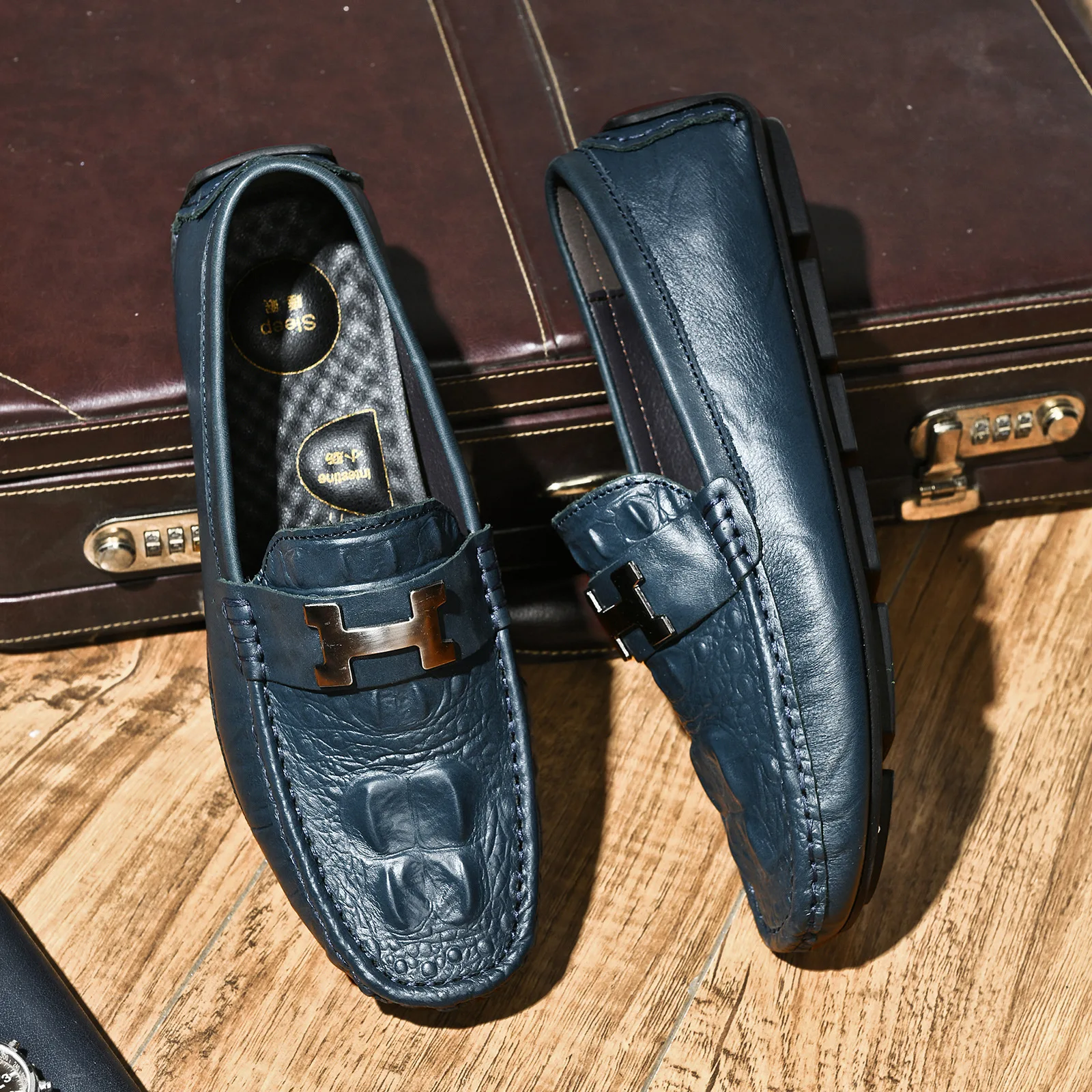 

Высококачественная мужская дизайнерская деловая обувь для вождения, мужские дышащие повседневные лоферы из натуральной кожи, мужские топсайдеры на плоской подошве, размер 38–45